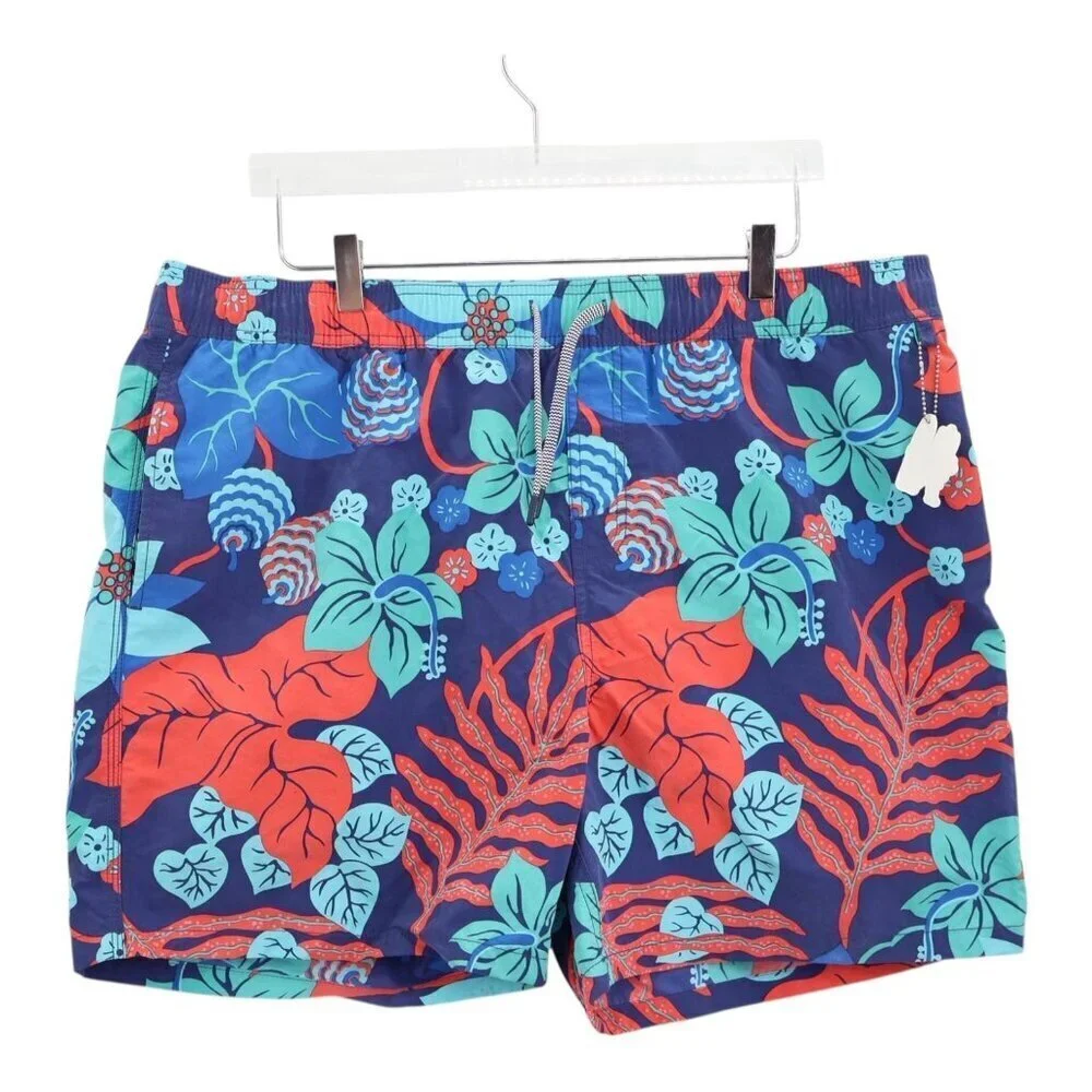 Reyn Spooner Swimming Trunks Shorts Size 2XL Blue Red Maritime Sea Floral